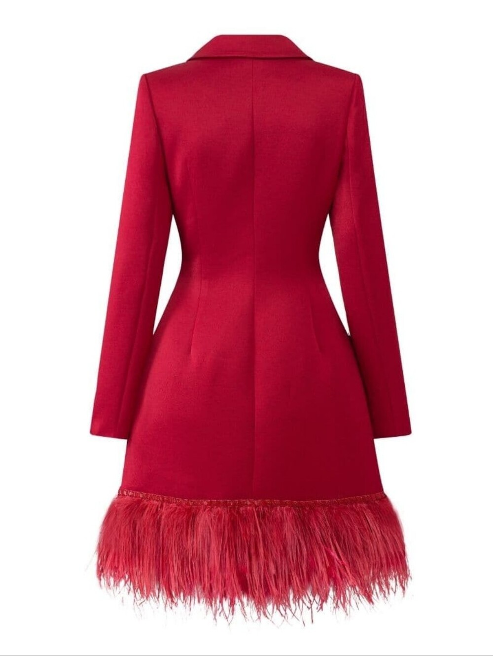 NWT 21SIX Red Rosa Taffeta Feather Blazer Dress Size XL - Picture 4 of 10